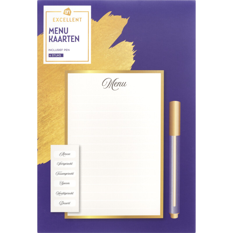 Een afbeelding van AH Excellent Menukaarten wit