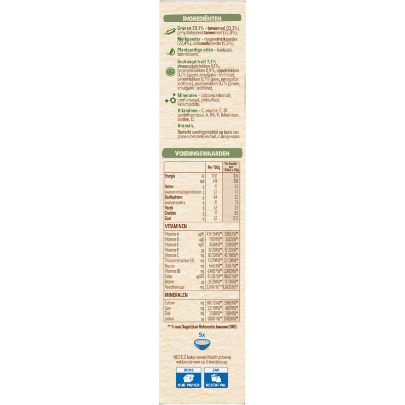 Een afbeelding van Nestlé Baby cereals multifruit 12m+