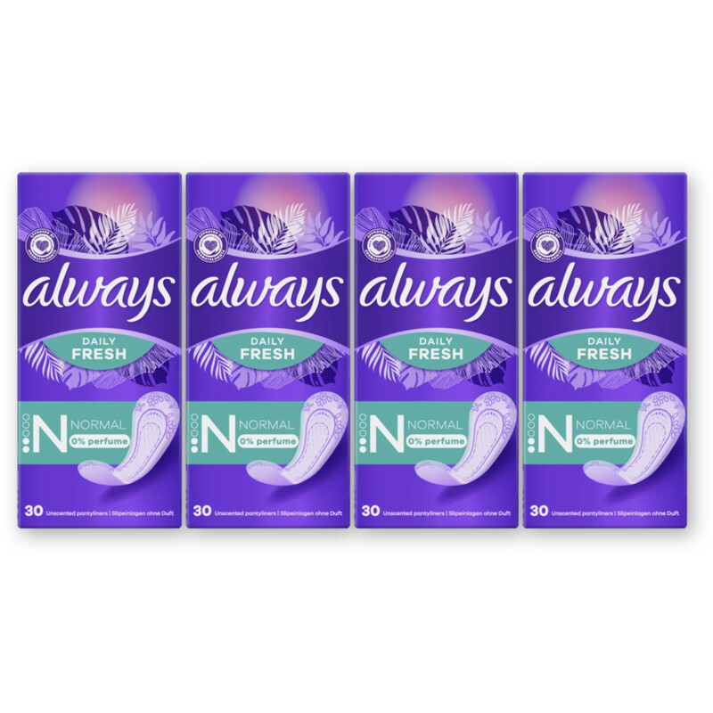 Always Dailies Fresh Normal 0% 4-pack