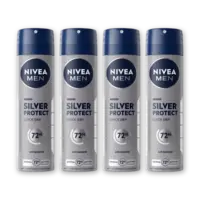 NIVEA Men silver protect deodorant spray 4-pck