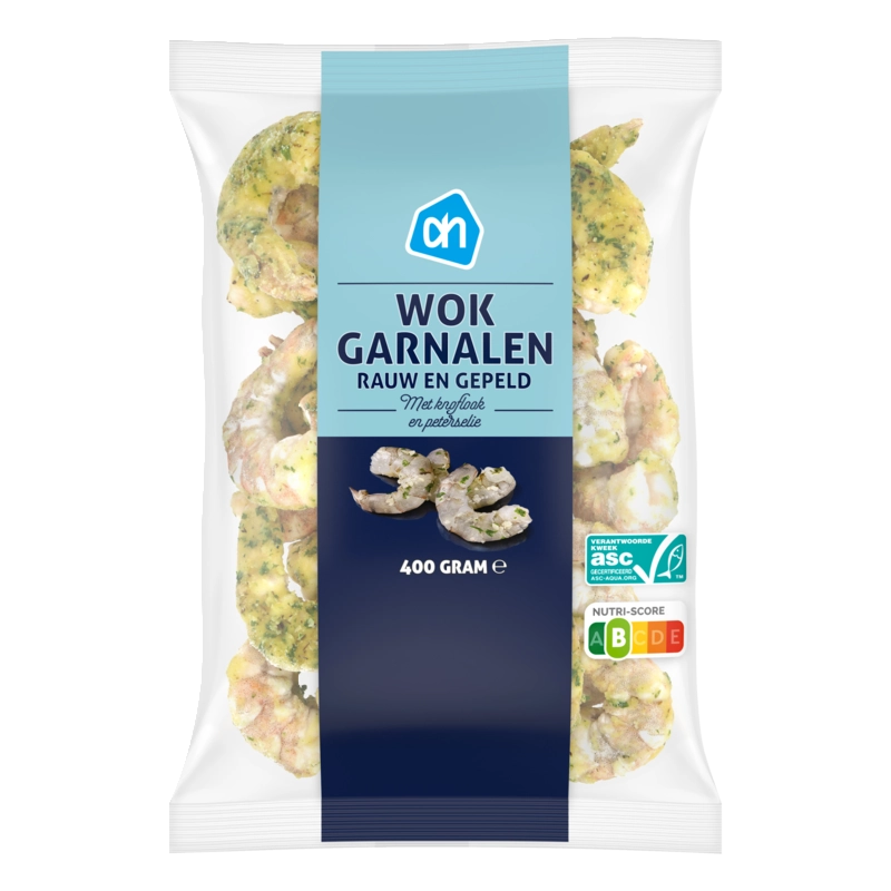Wokgarnalen met knoflook en peterselie