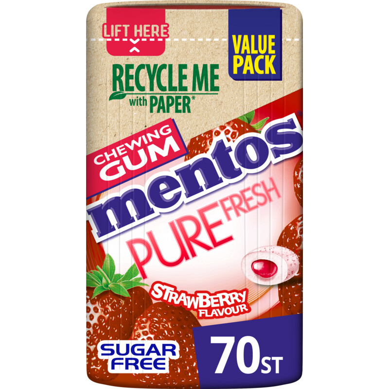 Een afbeelding van Mentos Gum Pure fresh strawberry