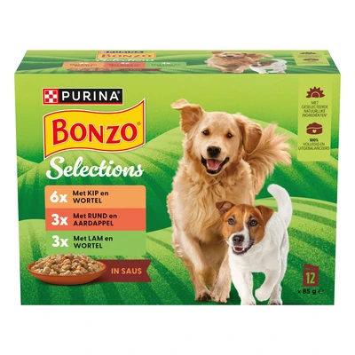 pdp-image-Bonzo Maaltijdzakjes in saus rund, kip, lam
