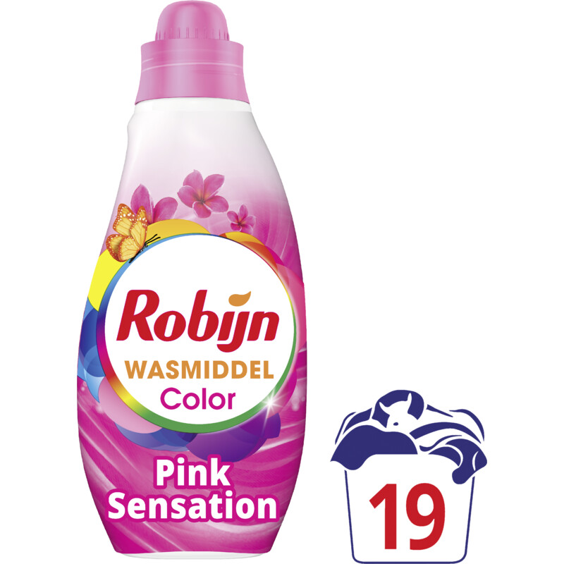 Een afbeelding van Robijn Color pink sensation wasmiddel