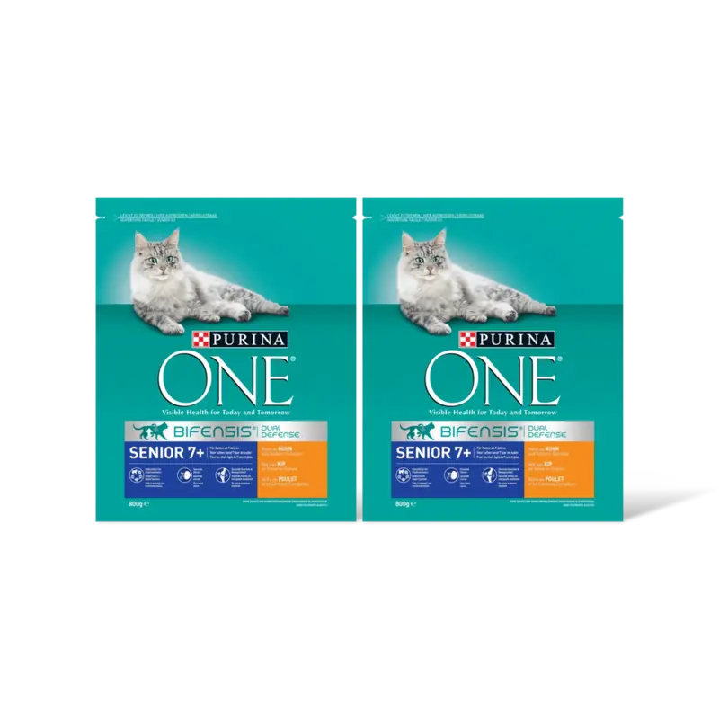 Purina ONE Senior rijk aan kip 2-pack