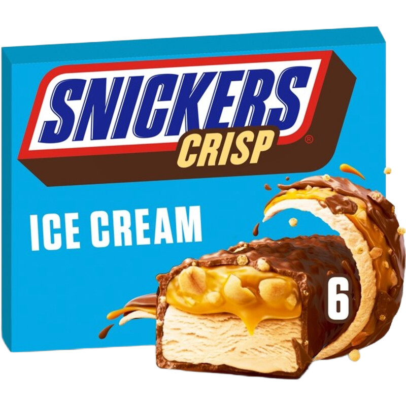 Snickers Crisp ICE 6-pack 260g 1x12 reserveren | Albert Heijn