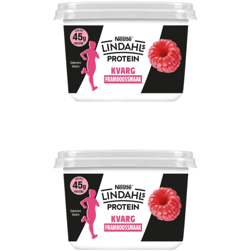 Een afbeelding van Lindahls Protein kvarg framboossmaak 2-pack