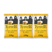 Tyrrells Mature cheddar & chive 3-pack