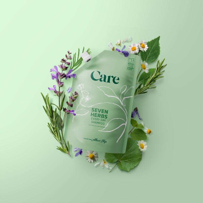 Een afbeelding van Care Seven herbs every day shampoo refill