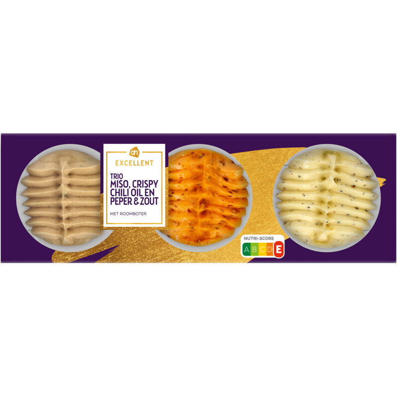 Een afbeelding van AH Excellent Trio miso,crispy chili oil peper & zout
