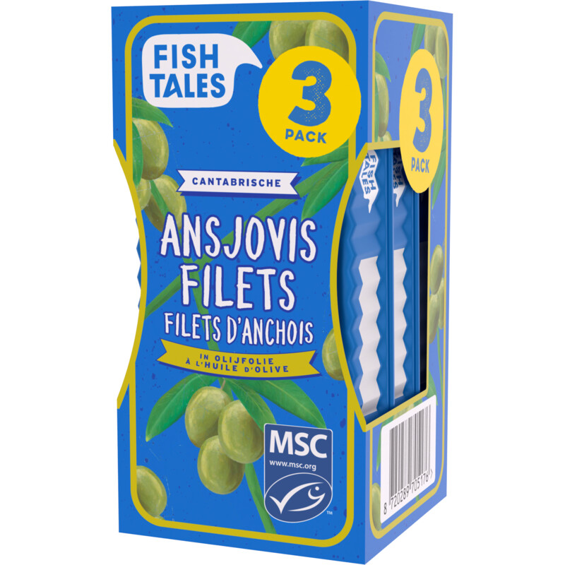 Een afbeelding van Fish Tales Ansjovisfilets in olijfolie 3-pack