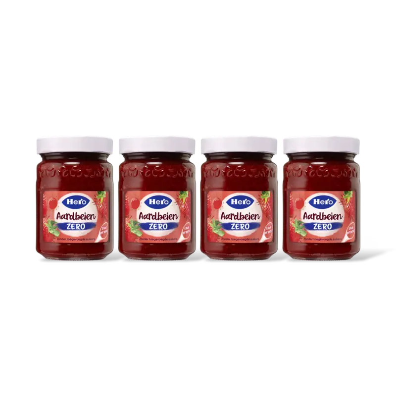 Hero Jam zero aardbeien 4-pack