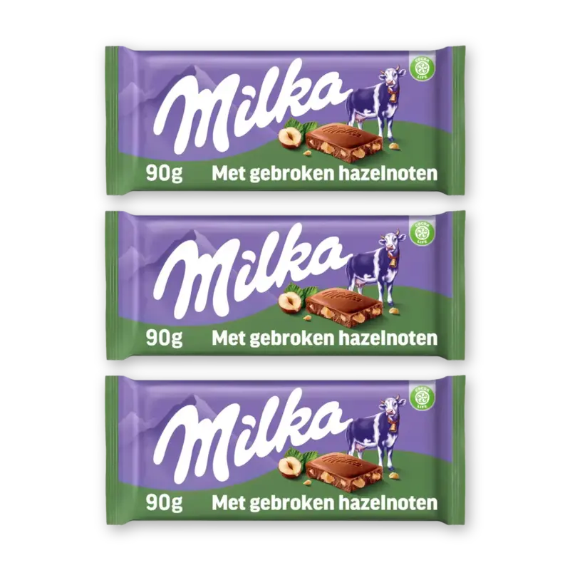Chocoladereep gebroken hazelnoten 3-pack