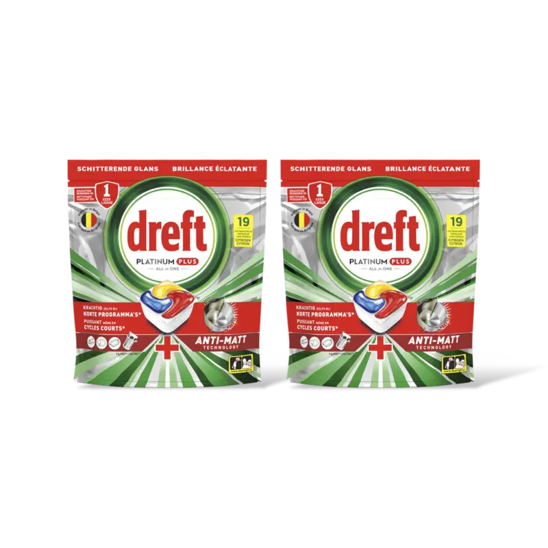 Dreft Platinum pls vaatwascapsules citroen 2pk