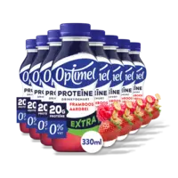 Optimel Proteine extra framboos aardbei 8-pack