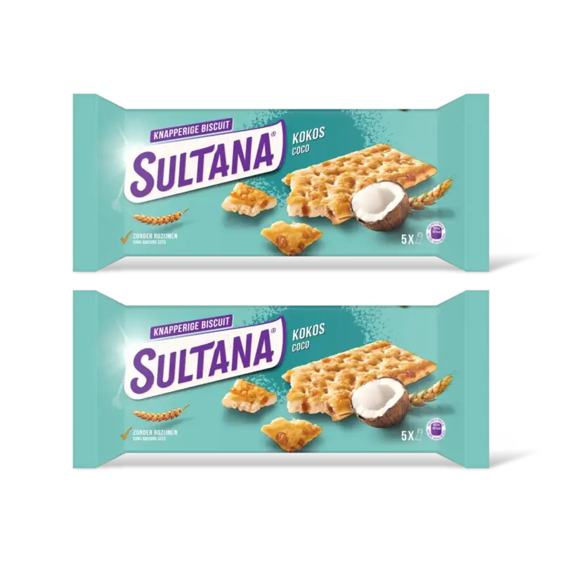 Knapperige biscuit kokos 2-pack