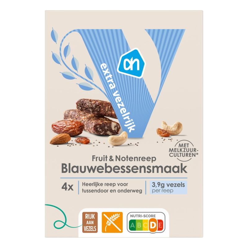 AH Fruit & notenreep blauwebessensmaak