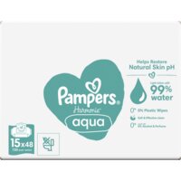 Een afbeelding van Pampers Harmonie aqua babydoekjes 15-pack