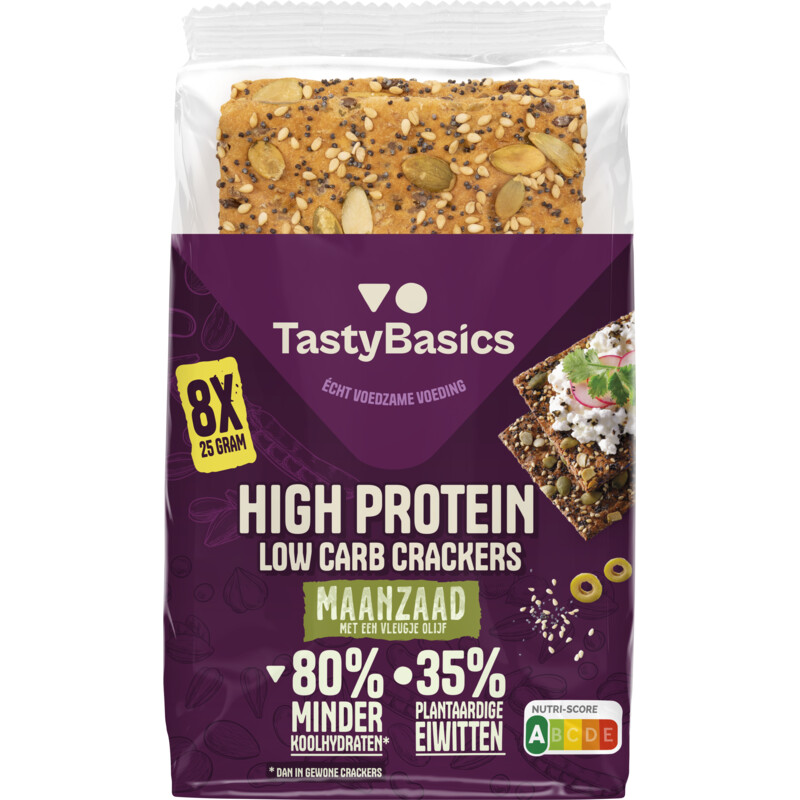 TastyBasics Low carb-high protein cracker maanzaad