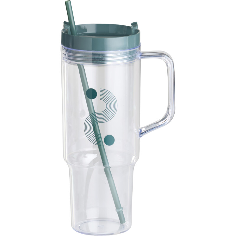 Een afbeelding van Day Beker met rietje turquoise 1100ml