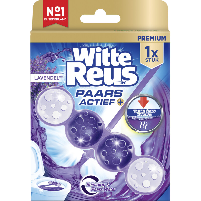 Een afbeelding van Witte Reus Toiletblok paars actief provence