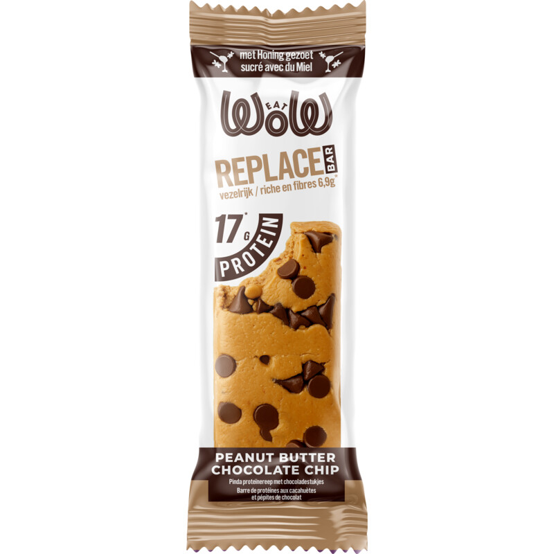Een afbeelding van Eatwow Replace bar peanut butter chocolate chip