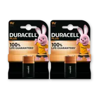 Duracell Plus 9V-alkaline batterijen 6LR61 2-pack