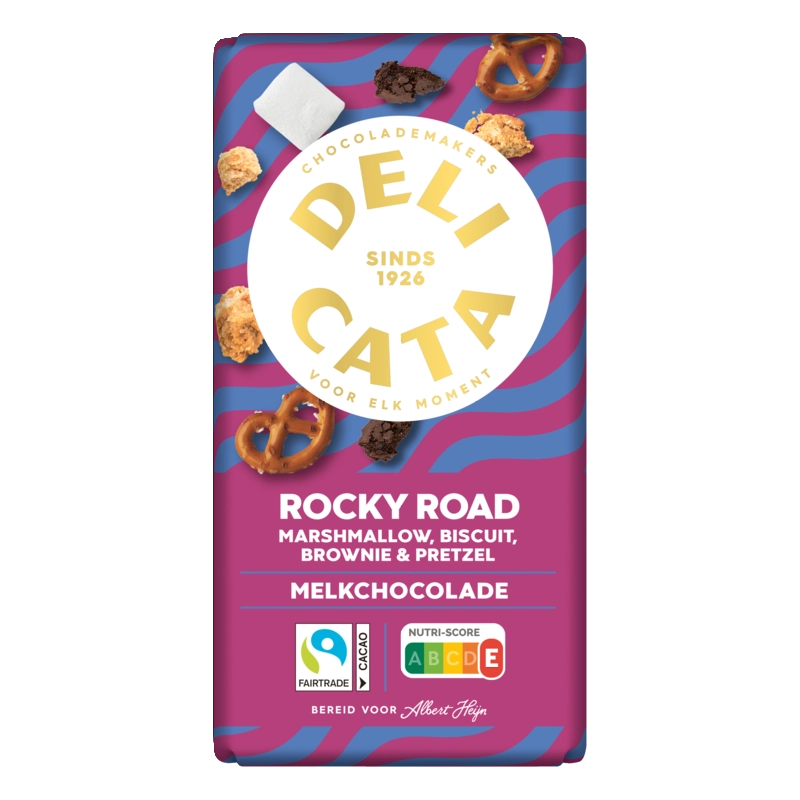 Reep rocky road melk chocolade