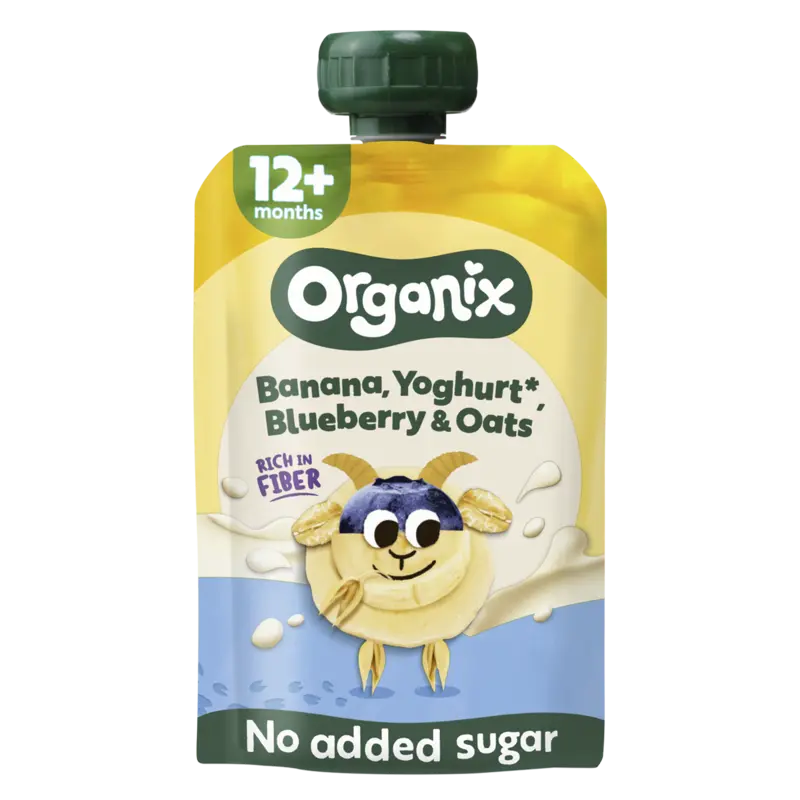 Knijpfruit Banaan, Yoghurt, Blauwe Bes & Haver