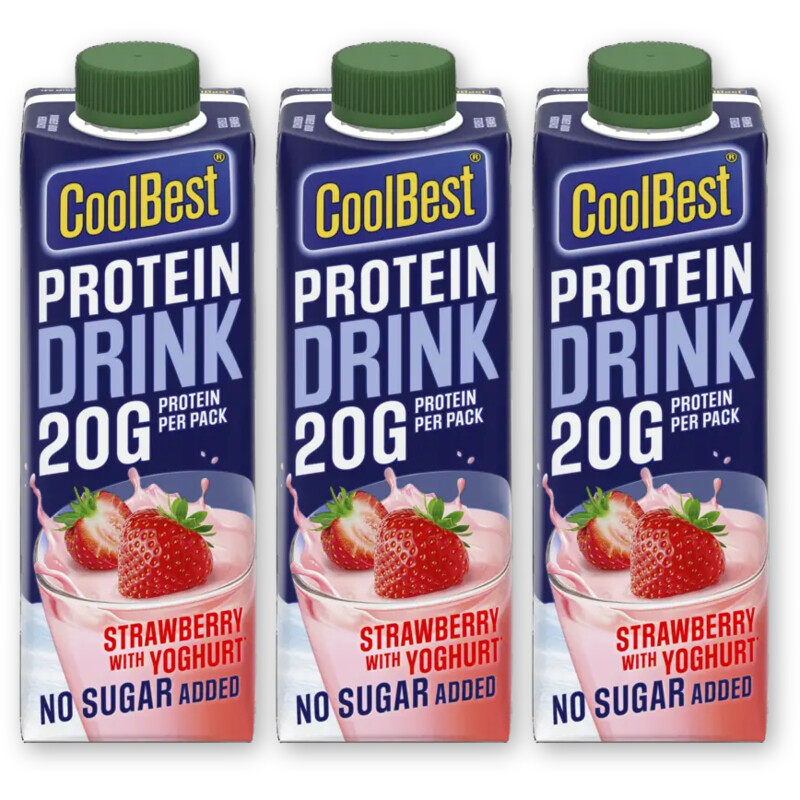 CoolBest Protein drink strawberry 3-pack