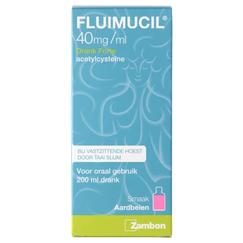 Fluimucil hoestdrank forte, 200 ml (40 mg/ml)