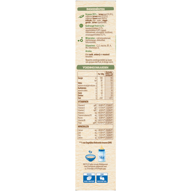 Een afbeelding van Nestlé Baby cereals multigranen fruit 8m+