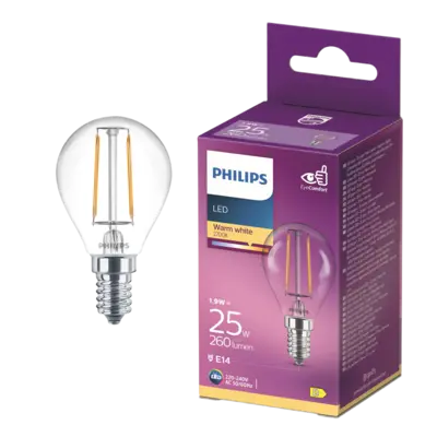 pdp-image-Philips Led fil kogel helder E14 25W