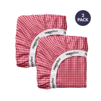 HappyBed 2 hoeslakens 160x200+35cm burgundy