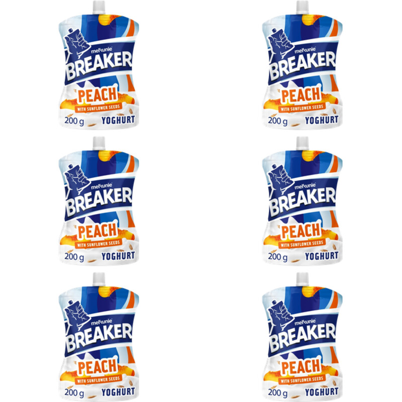 Melkunie Breaker perzik yoghurt zonnebloem 6-pack
