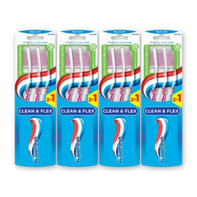 pdp-image-Aquafresh Clean & flex medium tandenborstel 4-pack
