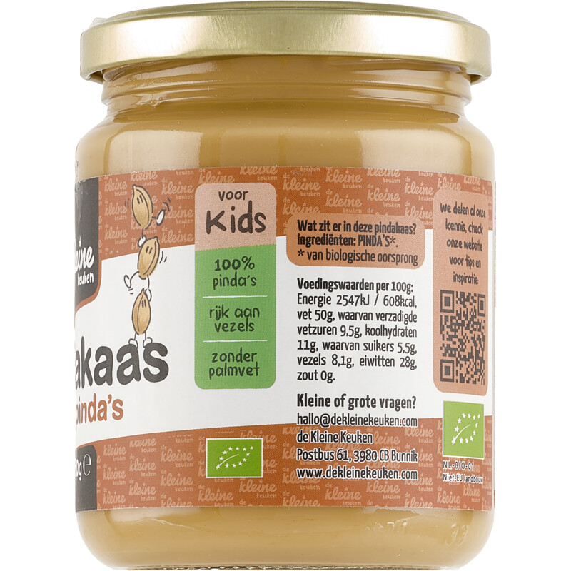 Een afbeelding van De Kleine Keuken Biologische pindakaas 100% pinda's kids