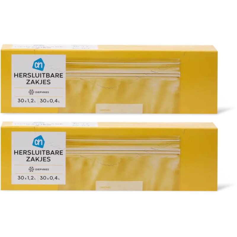 AH Hersluitbare zakjes 0.4 & 1.2 ltr 2-pack