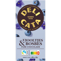 Delicata Reep pure chocolade viooltjes & bosbes