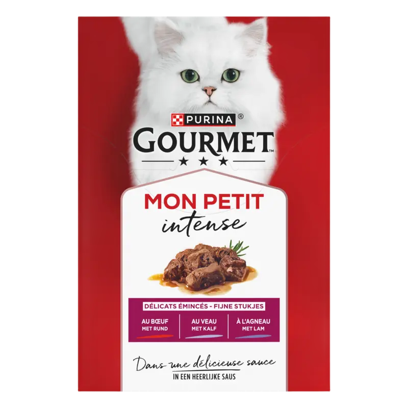 Mon Petit intense met Rund, Kalf, Lam in saus