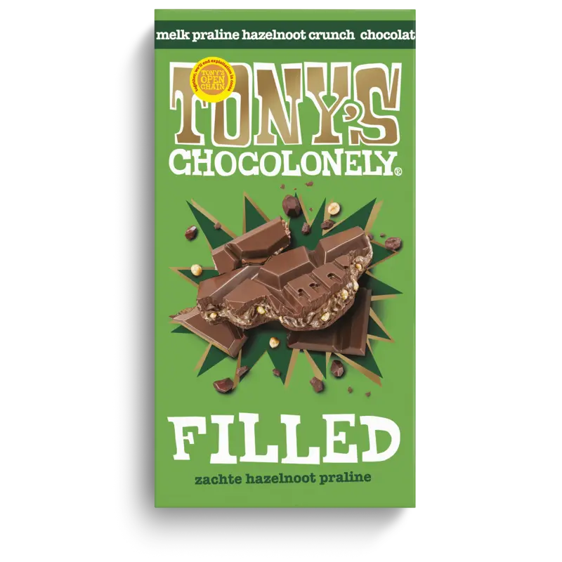 Filled melk praline hazelnoot crunch