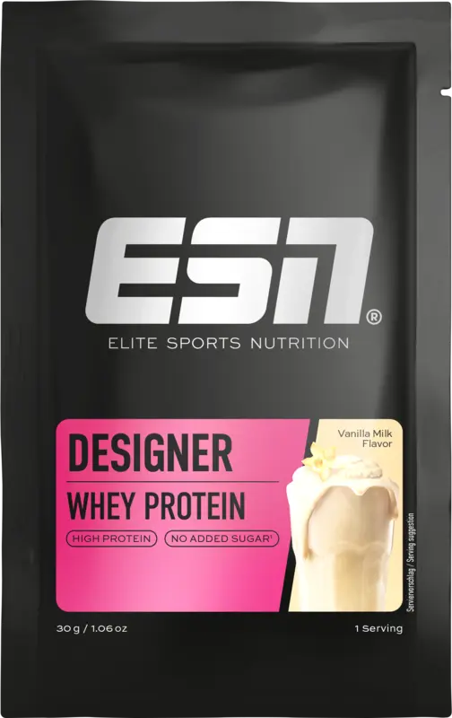 Designer whey protein vanilla milk