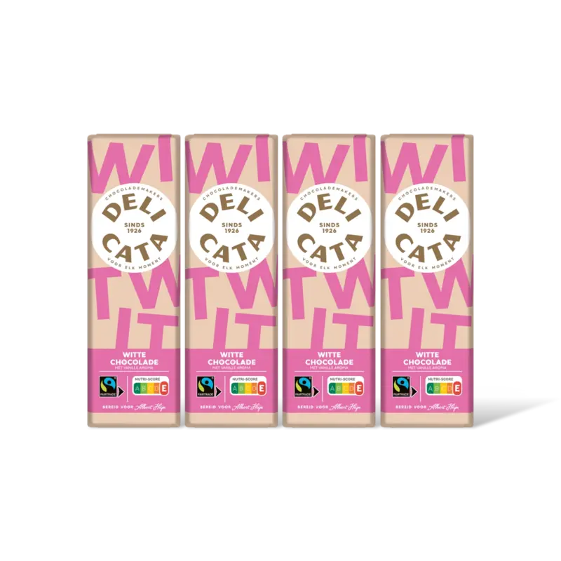Delicata Reep witte chocola vanille aroma 4pk
