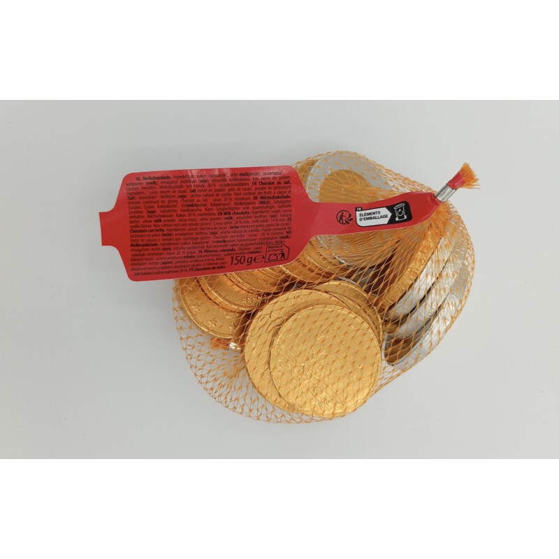Gouden chocolade munten