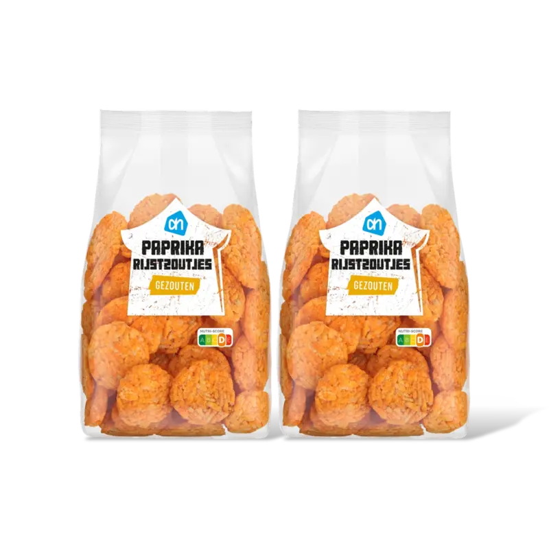 AH Paprika rijstzoutjes gezouten 2-pack