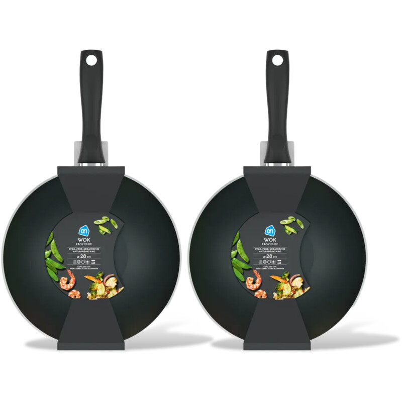 AH Wok easy chef 28cm 2-pack