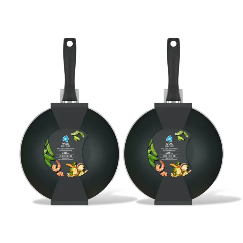 AH Wok easy chef 28cm 2-pack