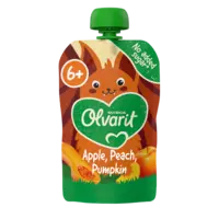 Olvarit Knijpfruit apple, peach, pumpkin 6m+