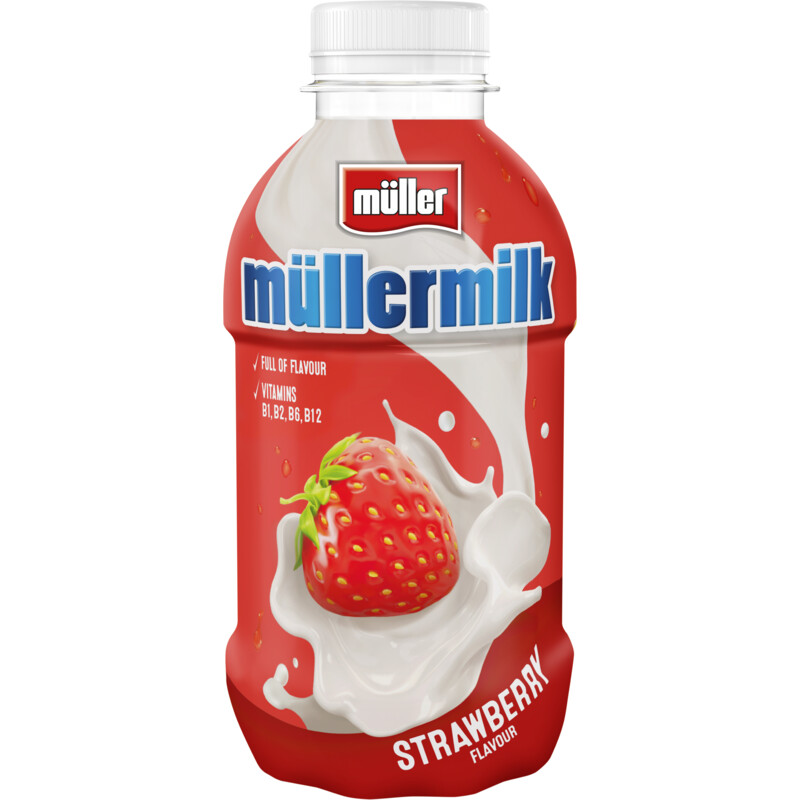 Een afbeelding van Müller Mullermilk aardbeismaak