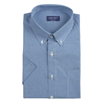 pdp-image-John Cabot Overhemd ruit blauw maat XL